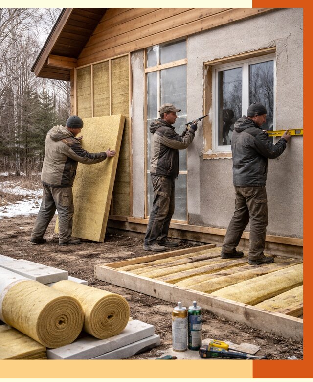 Утепление дачного дома в Баксане от 4798 руб/м2 — недорого | ТепломастерБкс